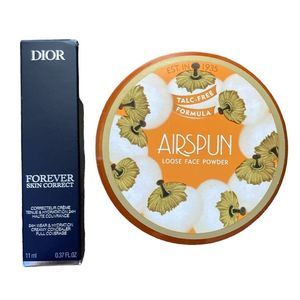 DIOR Forever Skin Correct Concealer 6N Neutral, Airspun Loose Face Powder